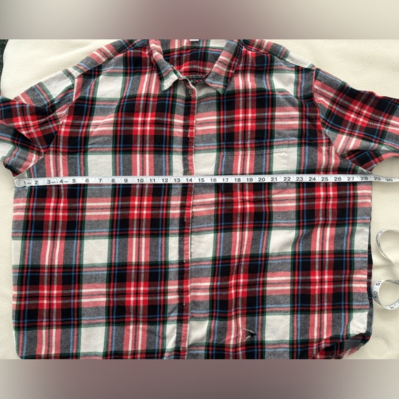 Old Navy Red Multi Plaid Top 2X Plus - Picture 6 of 9
